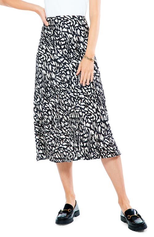 NIC+ZOE Abstract Print A-Line Skirt in Black Multi