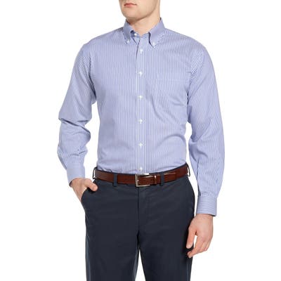 Nordstrom Shop Smartcare(TM) Classic Fit Stretch Stripe Dress Shirt - Blue