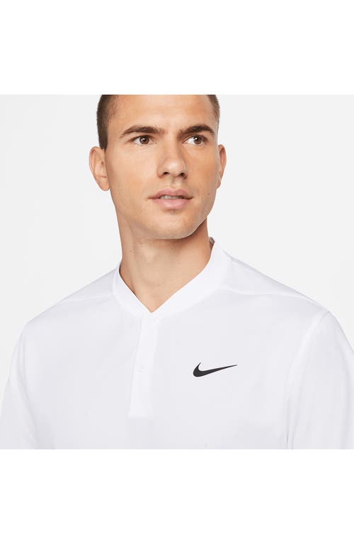 Shop Nike Dri-fit Victory Blade Collar Polo In White/black