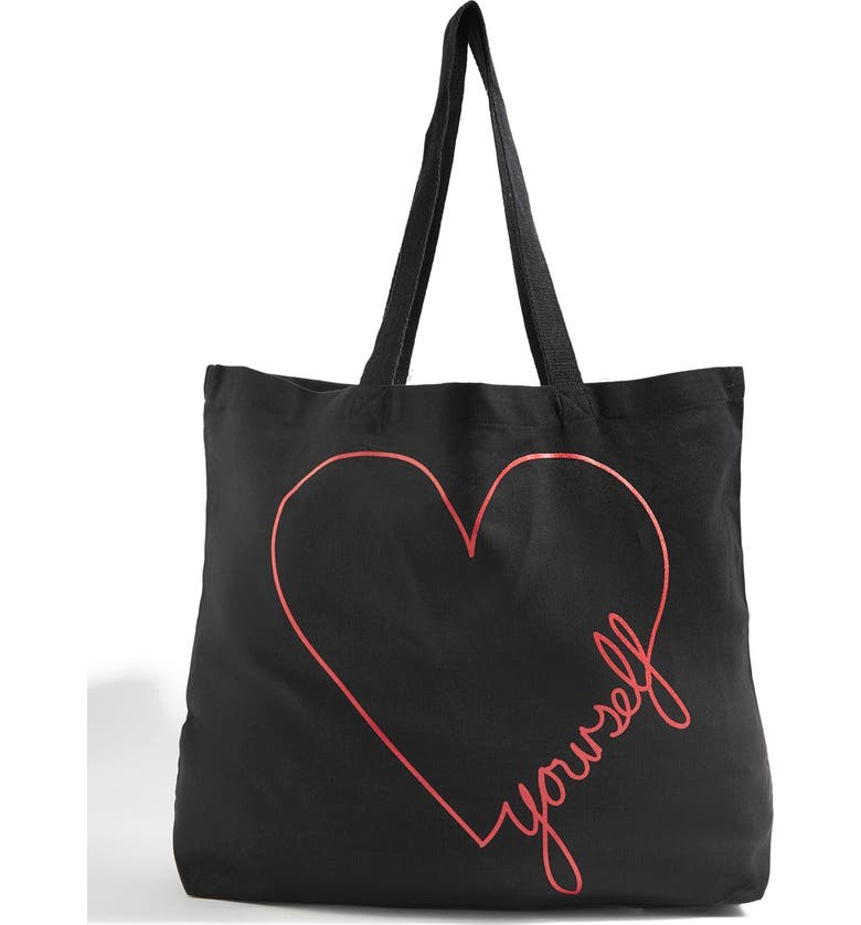 Topshop Love Yourself Canvas Tote Bag | Nordstrom