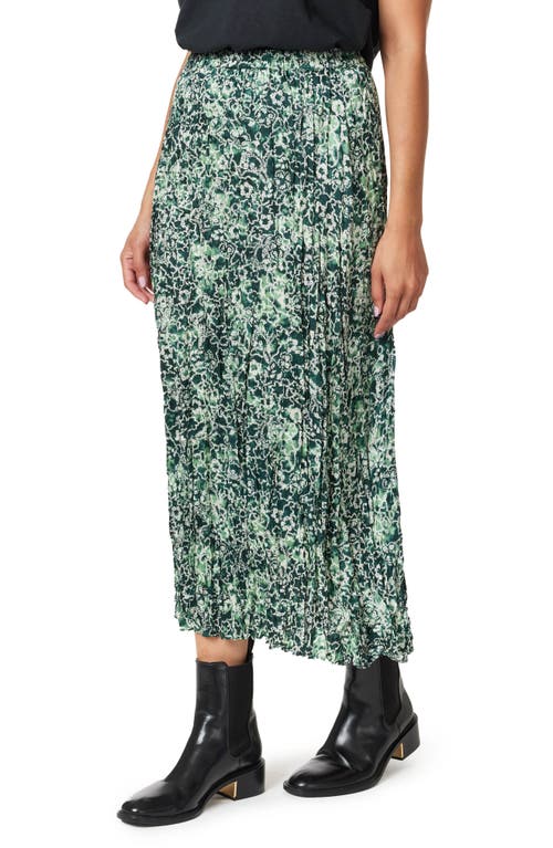 Shop Scotch & Soda Shibori Floral Pleated Crinkle Skirt In Shibori Floral Green