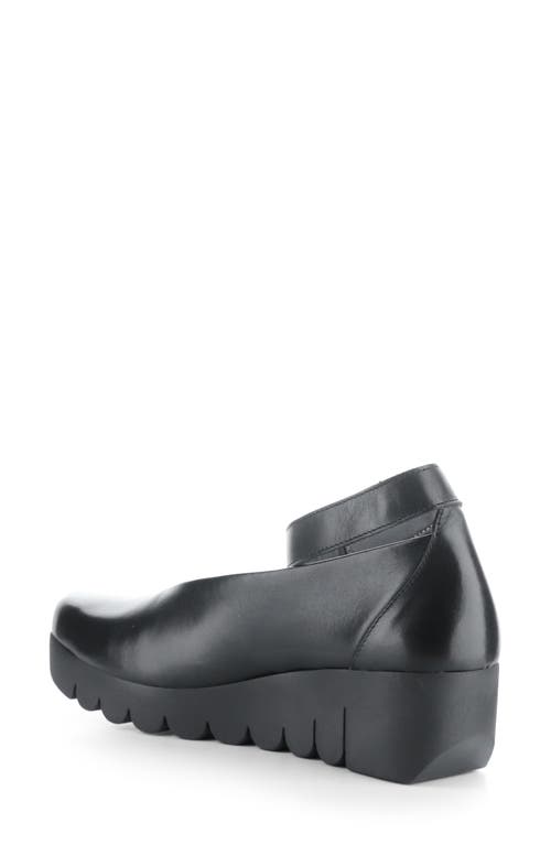 Shop Fly London Vily Ankle Strap Platform Wedge Pump In Black Burn