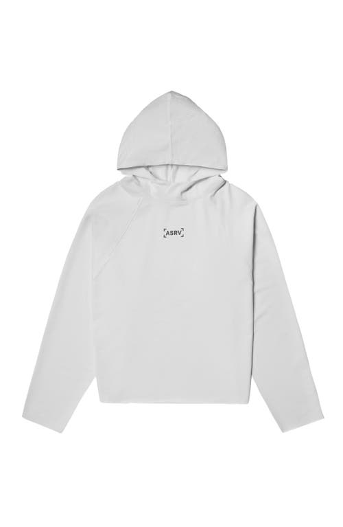 Microterry Raw Hem Hoodie in Cream