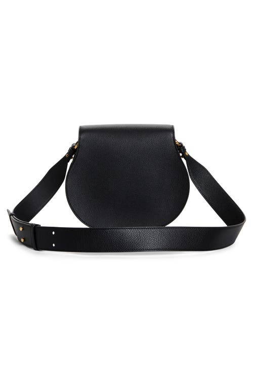 Chloé Chloe Small Marcie Grained Calfskin Saddle Bag In Black In Black