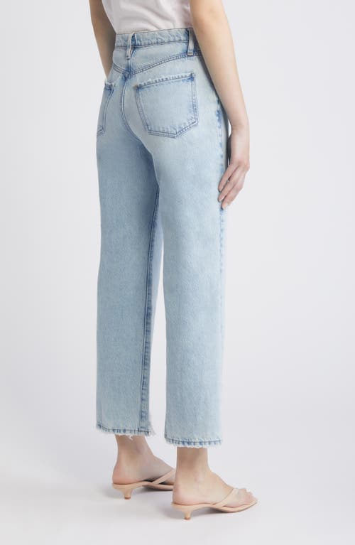 Shop Frame Le Jane Chew Hem Crop Wide Leg Jeans In Fizz Indigo