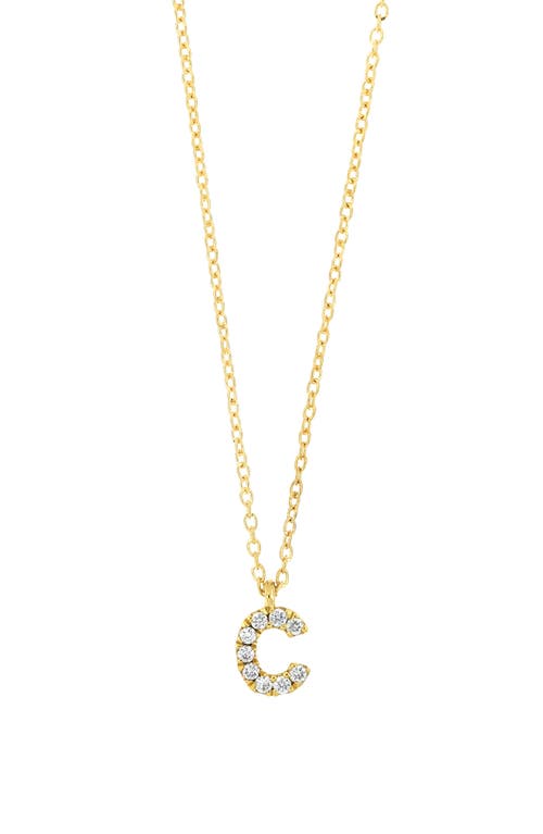 Bony Levy Icon Pavé Diamond Initial Pendant Necklace in 18K Yellow Gold