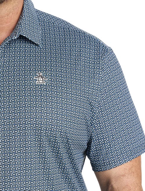 Shop Original Penguin Drink Flashcards Polo Shirt In Caviar