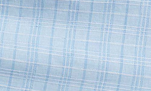 Tommy Bahama Barbados Breeze Playa Plaid Linen Blend Button-up Shirt In Aqua Ice
