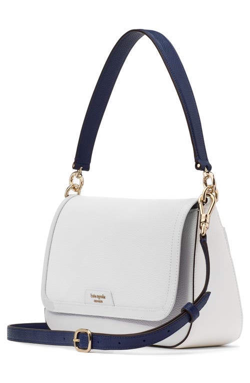 Shop Kate Spade New York Hudson Colorblock Pebbled Leather Satchel In Stone Path Multi