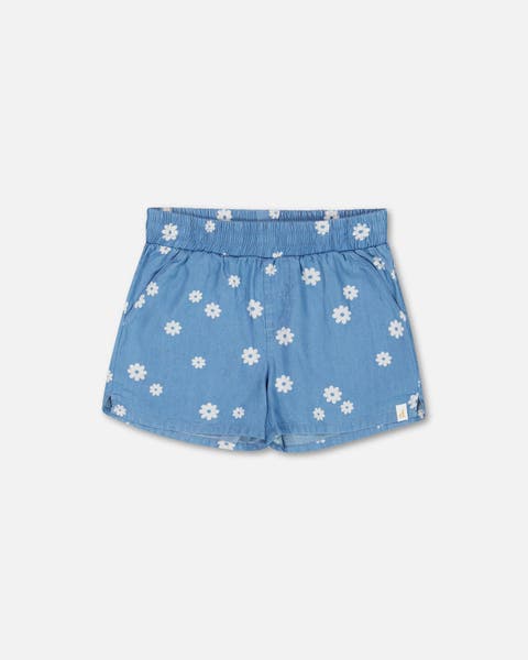 Girl's Floral Chambray Short