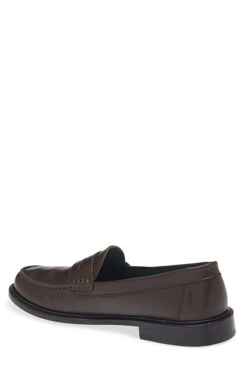 Shop Vinny's Yardee Penny Loafer In Brown Nappa Leather