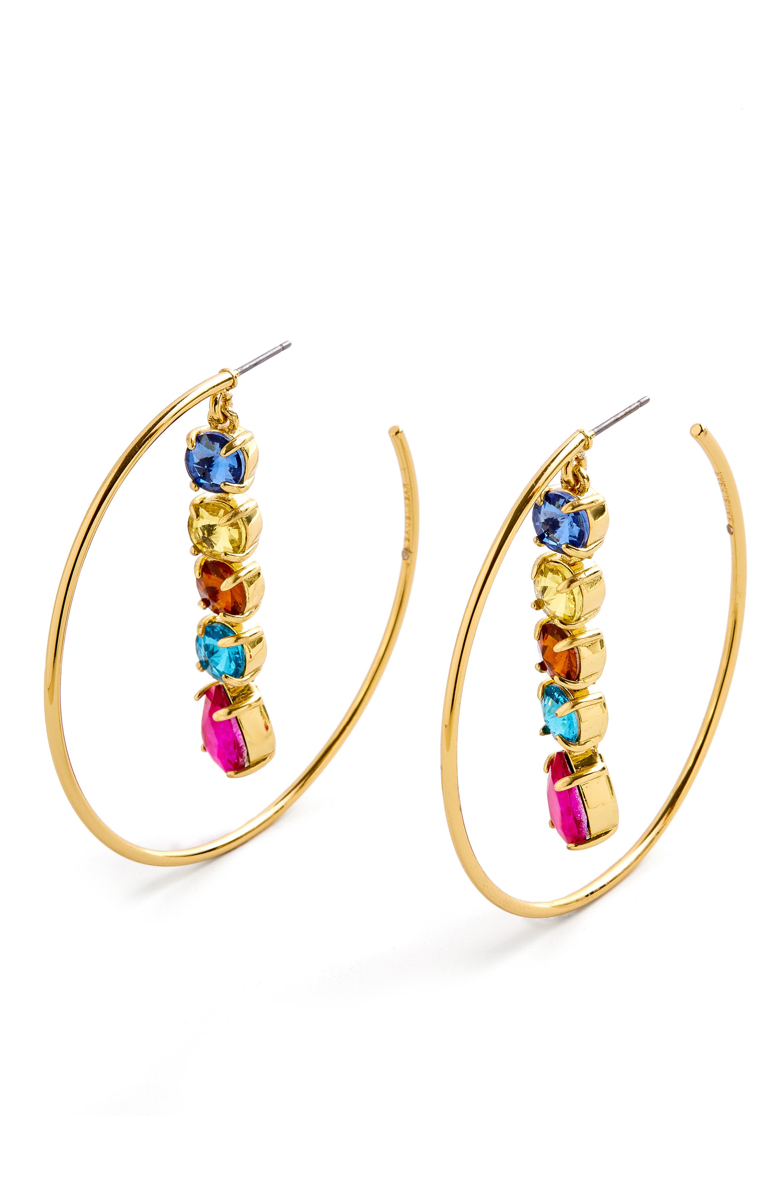 BaubleBar Crystal Linear Hoop Earrings Nordstrom
