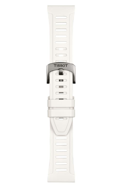 Shop Tissot T-touch Connect Sport Solar Smart Silicone Strap Watch, 43.75mm In White