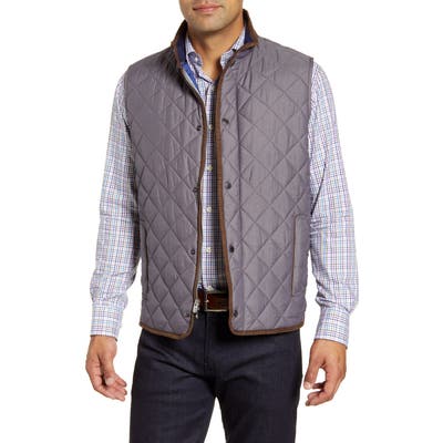 Peter Millar Essex Quilted Vest, Grey