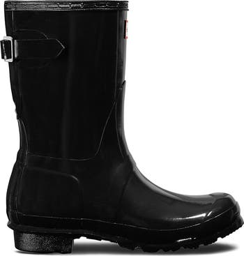 Original short adjustable back cheap gloss waterproof rain boot