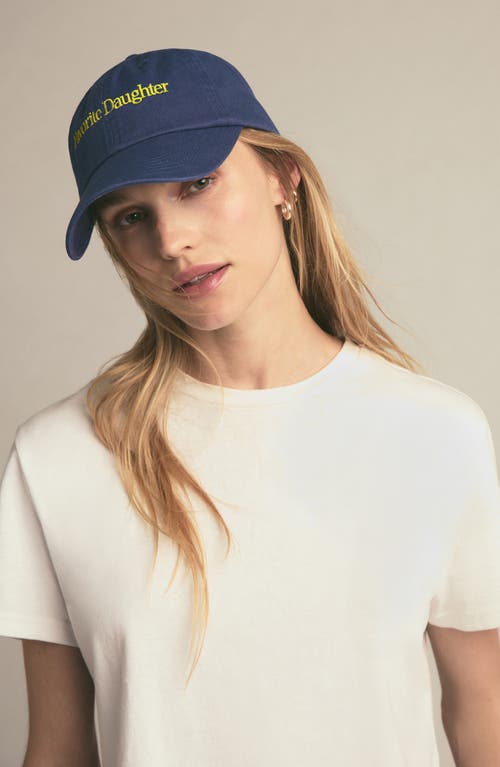 Shop Favorite Daughter Classic Logo Cotton Twill Baseball Cap In Navy/yellow