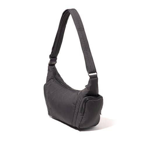 Baggallini Banana Sling Crossbody Shoulder Bag In Black Puff