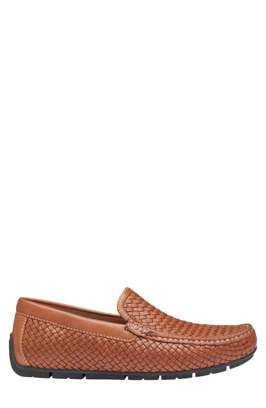 Johnston & Murphy Men's Baldwin Woven Leather Driving Loafers In Tan Sheepskin