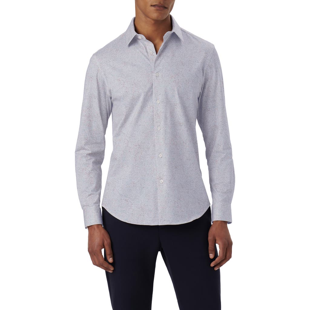 Bugatchi James Ooohcotton® Marble Print Button-up Shirt In White/magenta