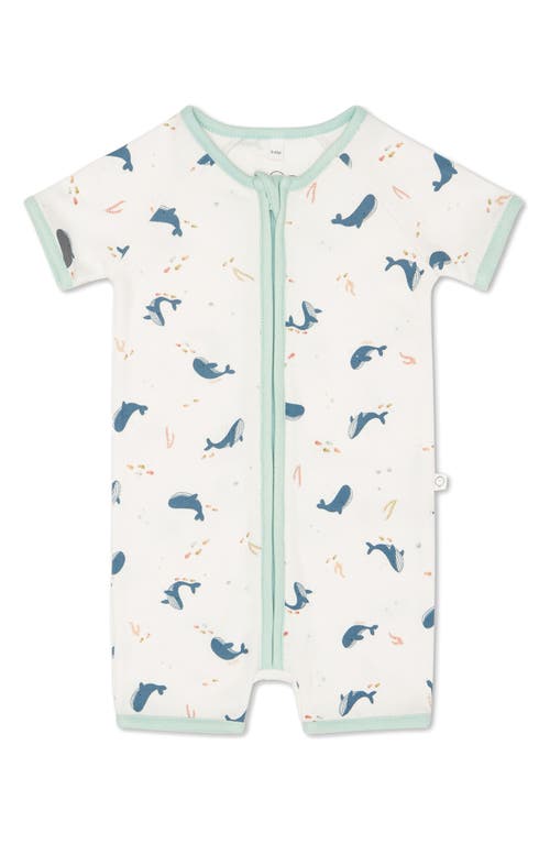 MORI Kids' Ocean Print Fitted One-Piece Short Pajamas at Nordstrom