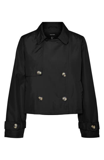 Vero Moda Amarie Double Breasted Jacket In Black