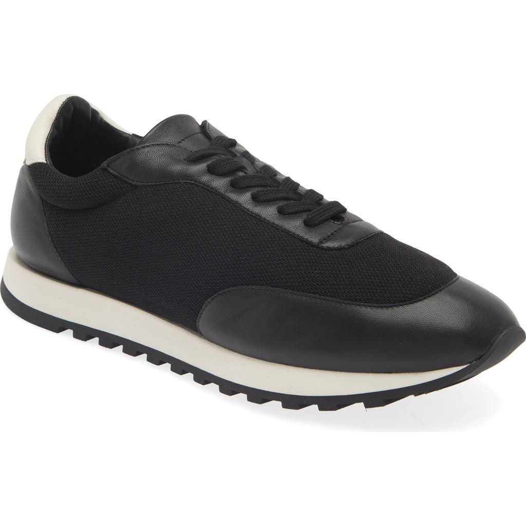 The Row Owen Runner Sneakers In Black/white/black