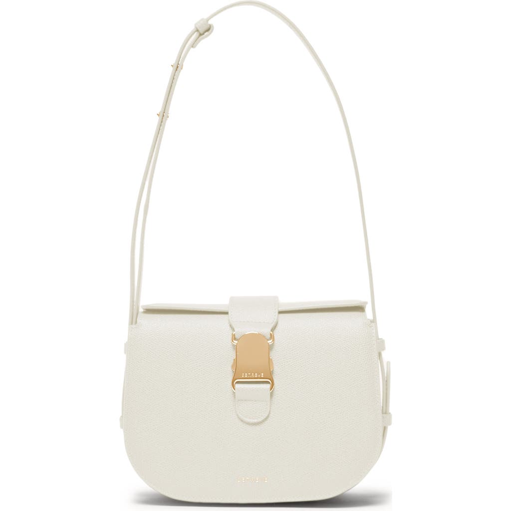Senreve Cadence Crossbody Pebbled Leather Handbag In Cream