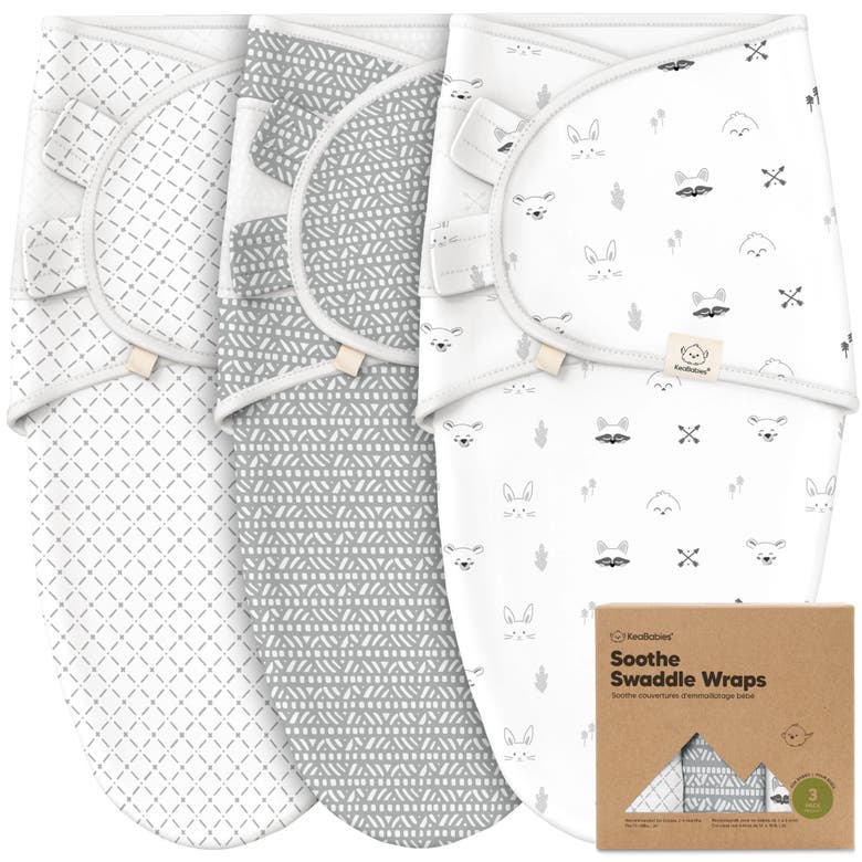 Shop Keababies 3-pack Soothe Swaddle Wraps In Nordic