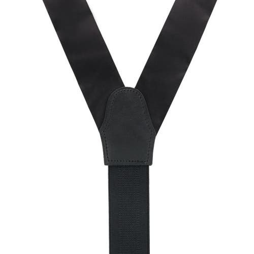 Trafalgar Dutton Solid Color Silk Button End Suspenders In Black