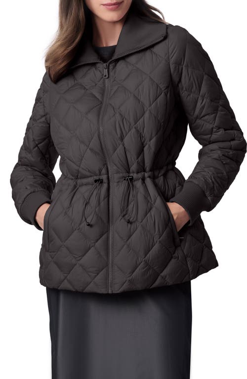 Shop Bernardo Drawcord Waist Quilted Puffer Coat In Black