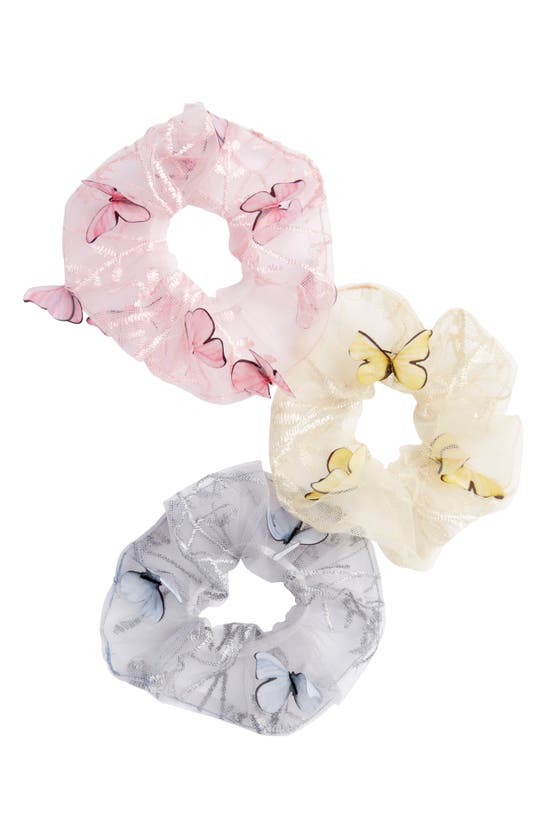 Bp. Accessories 3-PACK ASSORTED BUTTERFLY MESH SCRUNCHIES