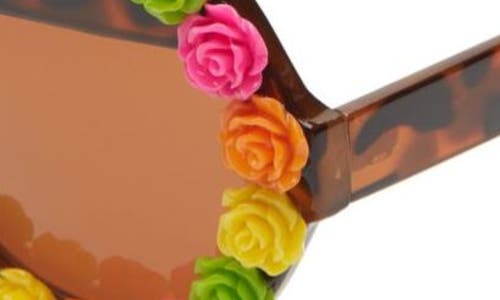 Rad + Refined Flower 55mm Round Sunglasses In Tortoise/brown