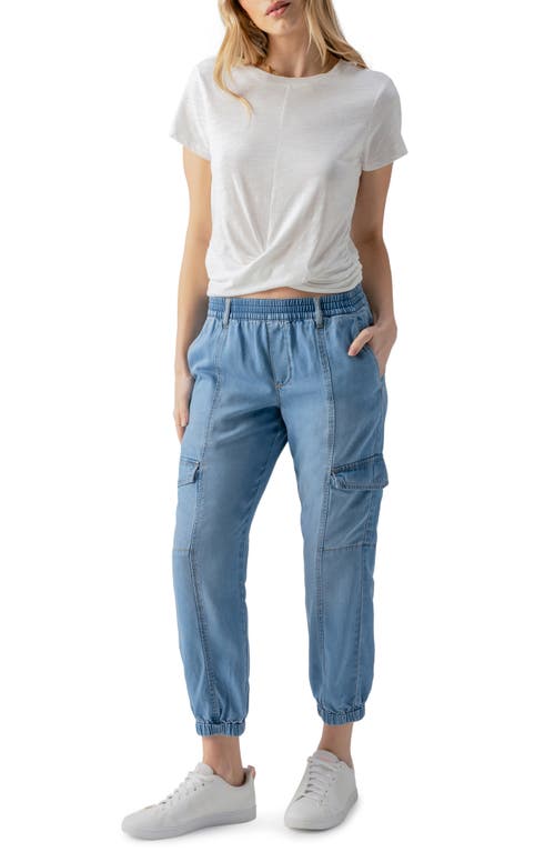 Shop Sanctuary Relaxed Rebel Chambray Cargo Joggers In Sun Drench