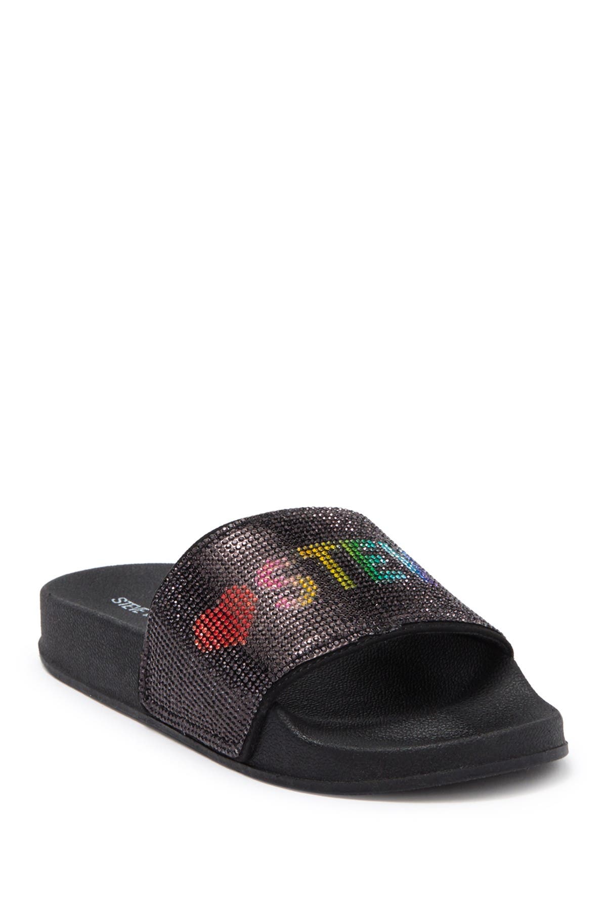 Steve Madden Kids' Best Embellished Slide Sandal In Black