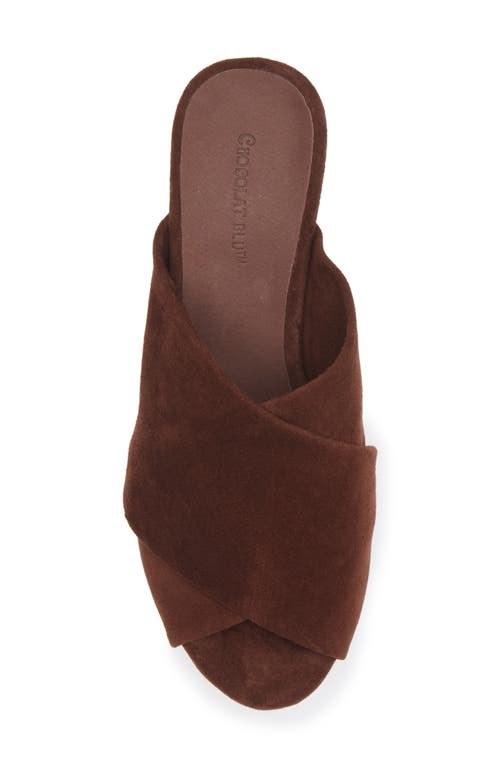 Chocolat Blu Georgette Platform Slide Sandal In Chocolate