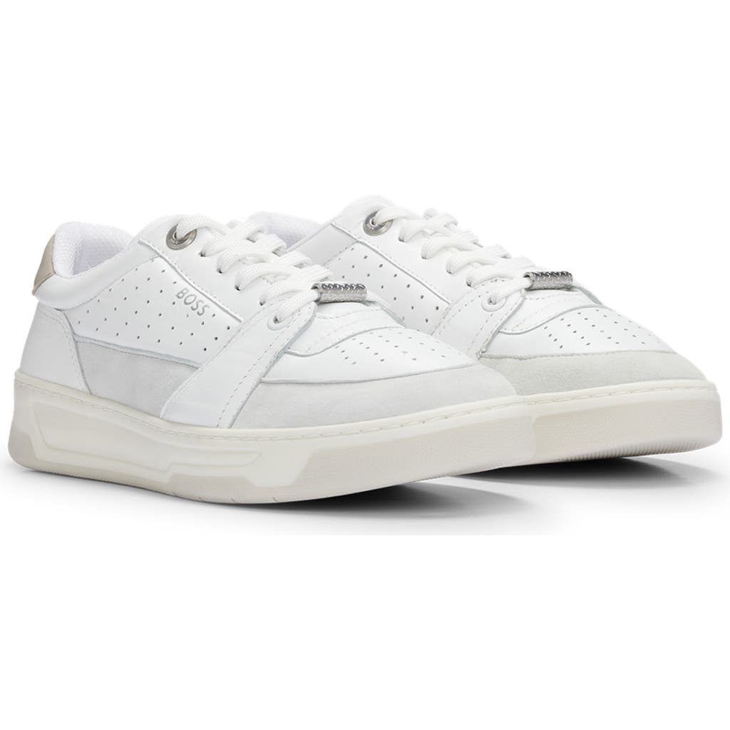 Hugo Boss Boss Baltimore Tennis Sneaker In Open White