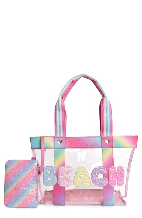 OMG Accessories Kids' Clear Beach Tote in Raspberry at Nordstrom