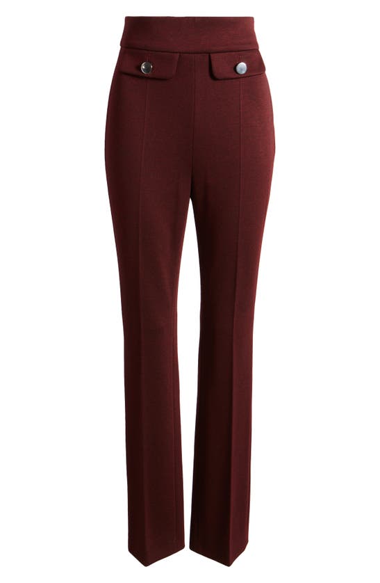Hugo Boss Slim-fit Trousers In Woven Fabric With Monogram Buttons In Maroon Twill Fantasy