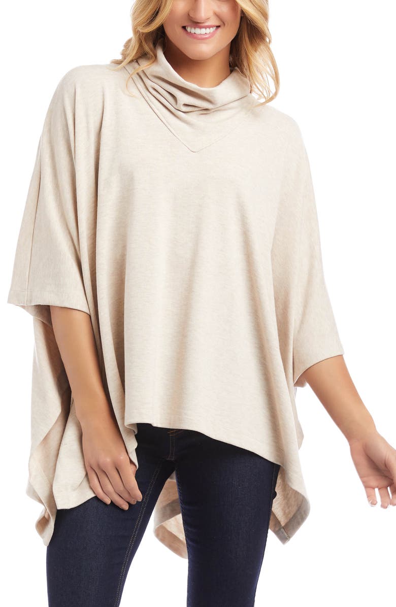 KAREN KANE Turtleneck Poncho, Main, color, OAT