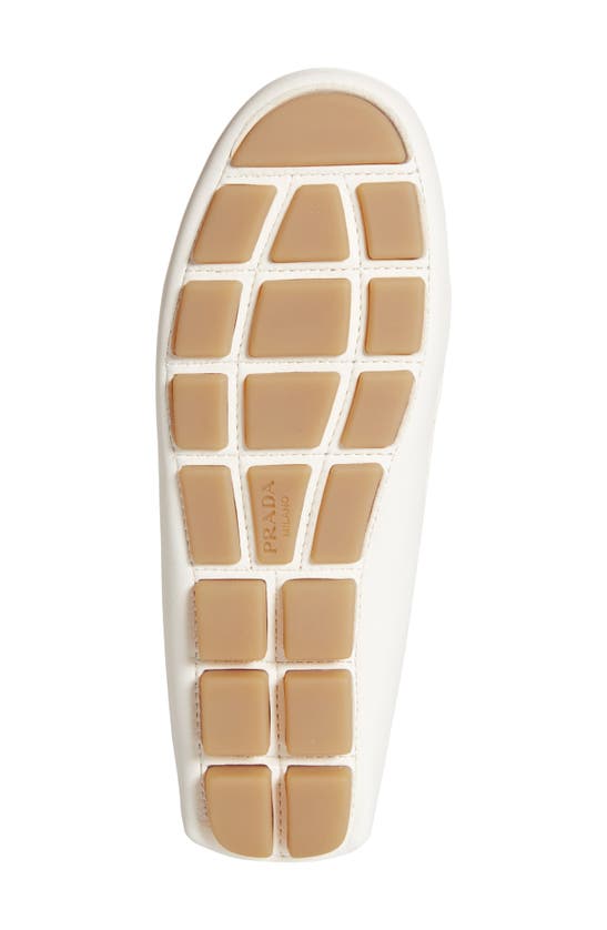 Prada Triangle Logo Driving Loafer In Ivory