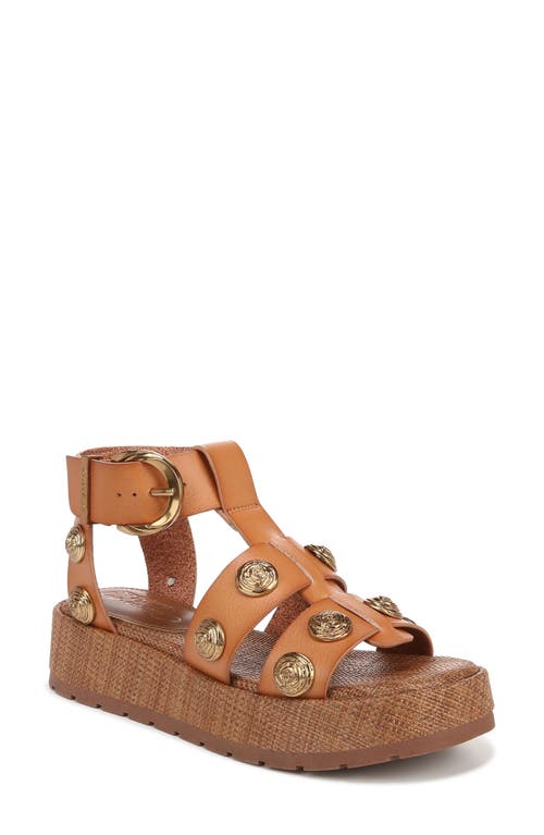 Katy Stud Platform Sandal in Redwood Brown