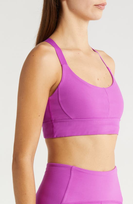 Shop Beyond Yoga Powerbeyond Strive Longline Sports Bra In Violet Berry