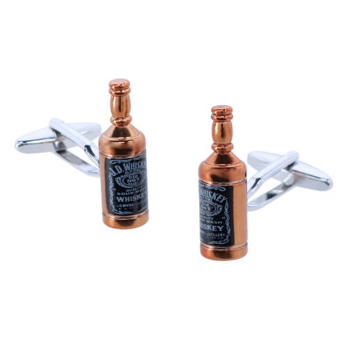 Trafalgar Cheers Whiskey Bottle Cufflinks & Touchdown Football Mid-calf Socks In Brown