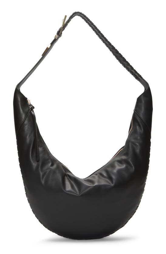 Vince Camuto Clarq Leather Shoulder Bag In Black