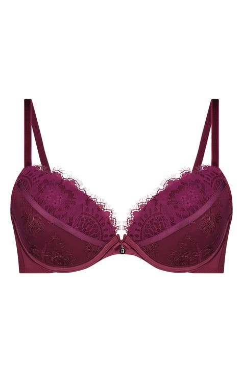 Fusion Lace Padded Underwire Plunge Bra – Sheer Essentials