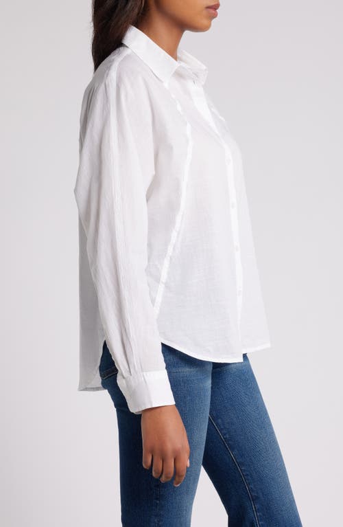 Shop Caslonr Caslon(r) Dolman Sleeve Cotton Button-up Shirt In White