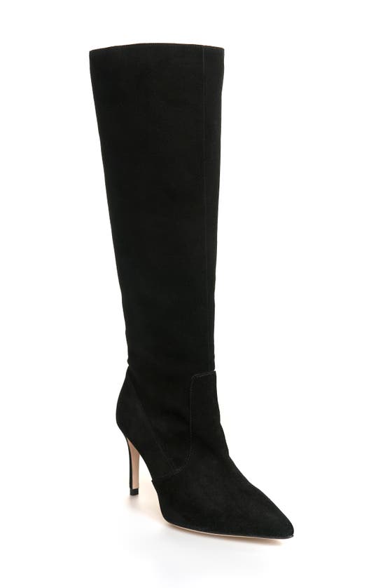 L Agence Lena Knee High Boot In Black Suede