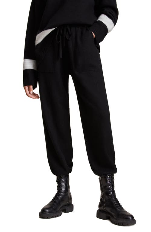 AllSaints Toril Merino Wool Track Pants in Black