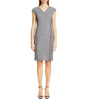 St. John Collection Abby Boucle Knit Dress, Grey
