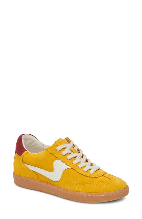 Yellow and white fashion sneakers